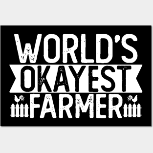 World's Okayest Farmer T shirt Farming Gift Posters and Art